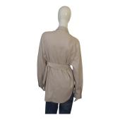 Nanushka creme Okobor™ Alt-Leather Shirt  slightly loose fit tie-front waist S B