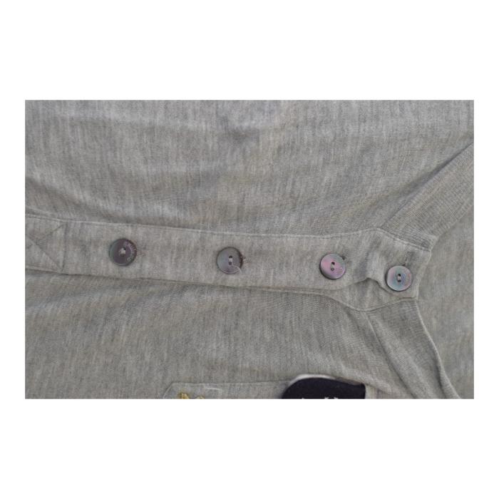 Galliano Gray Long Sleeve Viscose T- Shirt top w. Buttons size L