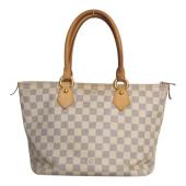 LOUIS VUITTON Damier Azur Canvas Saleya PM Tote Vintage Bag Vachetta leather