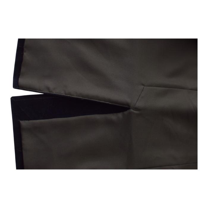 Saint Laurent Blue Black Velvet Velour Jacket & Pants Trousers Suit Set Fr 38