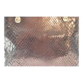 Iceberg Shiny Brown Snakeskin Leather Top Handles Small Handbag Shoulder bag