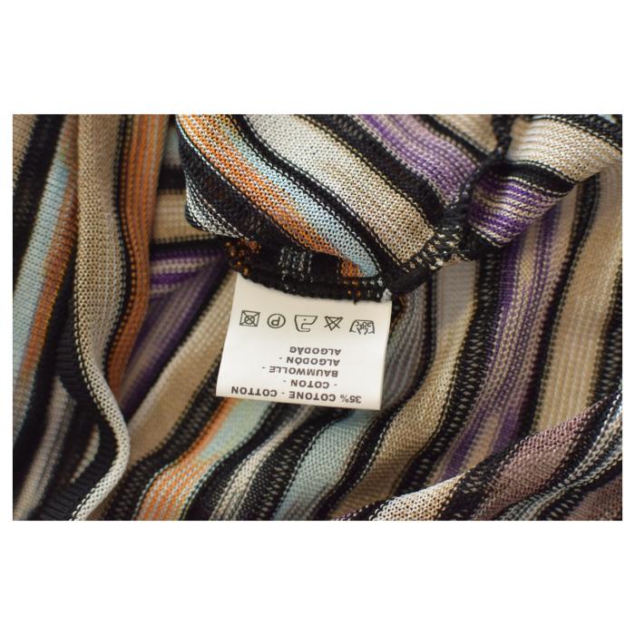 Missoni Multicolor Stripes Knit Fitted Cami Top Sleeveless Blouse size 44