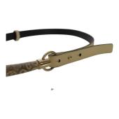 Yves Saint Laurent YSL Vintage Mombasa Horn Lizard Skin Belt in off white 95/38