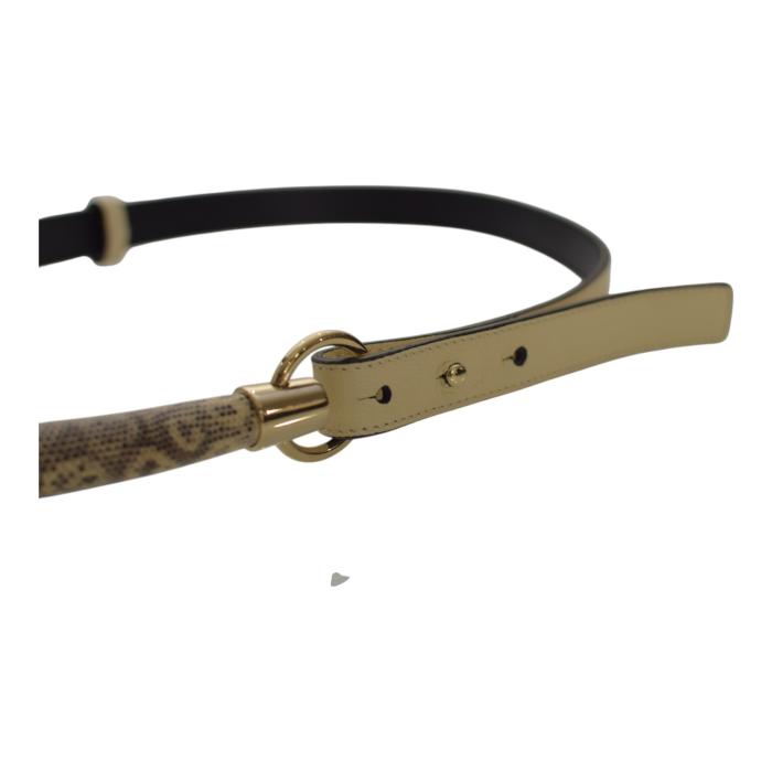 Yves Saint Laurent YSL Vintage Mombasa Horn Lizard Skin Belt in off white 95/38