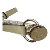 Yves Saint Laurent YSL Vintage Mombasa Horn Lizard Skin Belt in off white 95/38