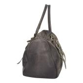 Longchamp Kate Moss Gray Pebbled Leather Zipper Top Satchel bag Handbag