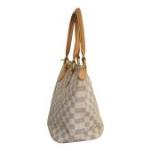 LOUIS VUITTON Damier Azur Canvas Saleya PM Tote Vintage Bag Vachetta leather