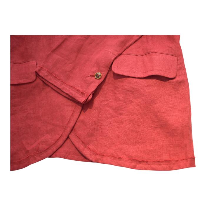 Misomber Nuan Red Lightweight Summer Collared Button Blazer Jacket size 3