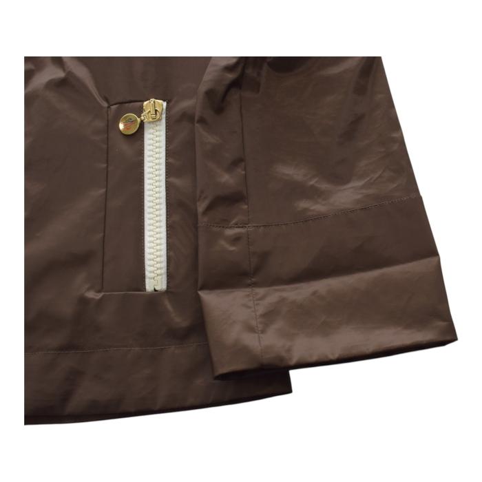 MONCLER Esterel Brown & White Giubbotto light raincoat jacket with hood size 3