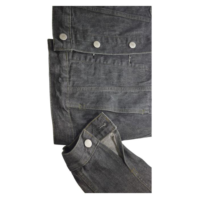 Helmut Lang Black Denim Classic Collared Button Jacket size 44, M