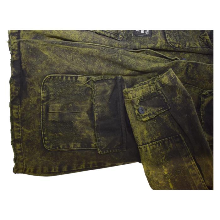 Ayios Athens Distressed Green Army Look Collared Jacket w. Patches
