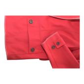 PRADA Red Midi Hooded Belted Rain Coat Jacket Cotton blend White stitch sz 44 