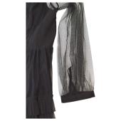 Twinset Black Tulle Tiered Ruffled Sheer Sleeves Maxi Evening Gown Dress size 40