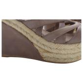 Miu Miu Brown Leather Jute Wedge Heel Sandal Platform Shoes Espadrilles SZ 39