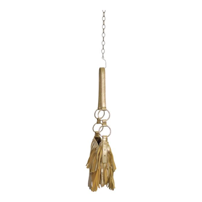 Yves Saint Laurent Rive Gauche Gold Leather Fringe Hobo Boheme Shoulder Bag