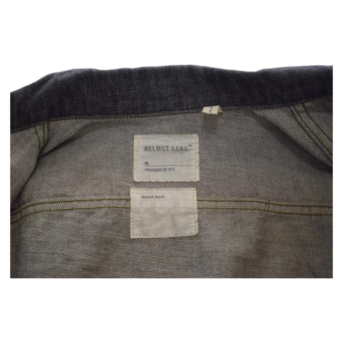 Helmut Lang Black Denim Classic Collared Button Jacket size 44, M