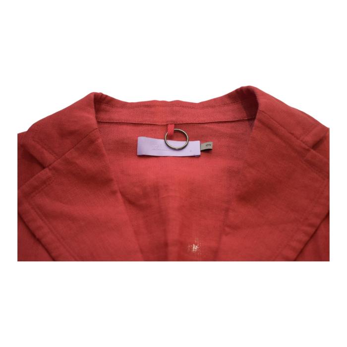 Misomber Nuan Red Lightweight Summer Collared Button Blazer Jacket size 3