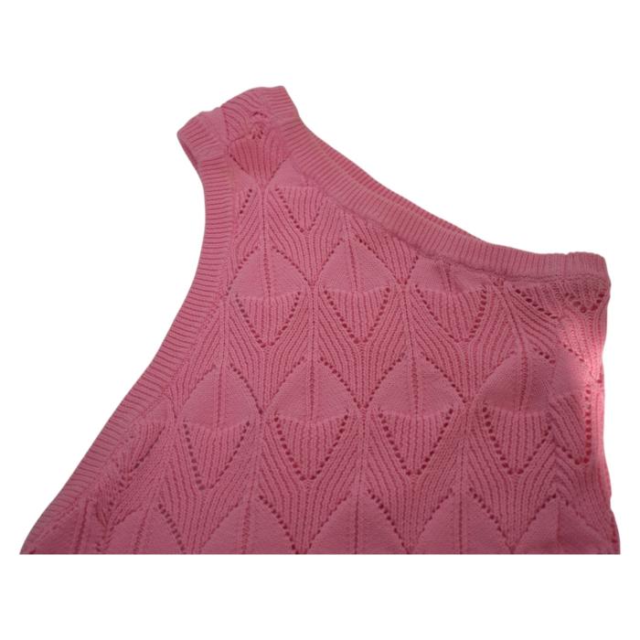 Dodo Bar Or - Pas Pour Toi Pink One Shoulder Long Dress & Fringes size 42