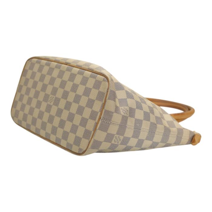 LOUIS VUITTON Damier Azur Canvas Saleya PM Tote Vintage Bag Vachetta leather