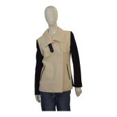 Costume National Black & Cream Wool Unhemmed Jacket Blazer size 42