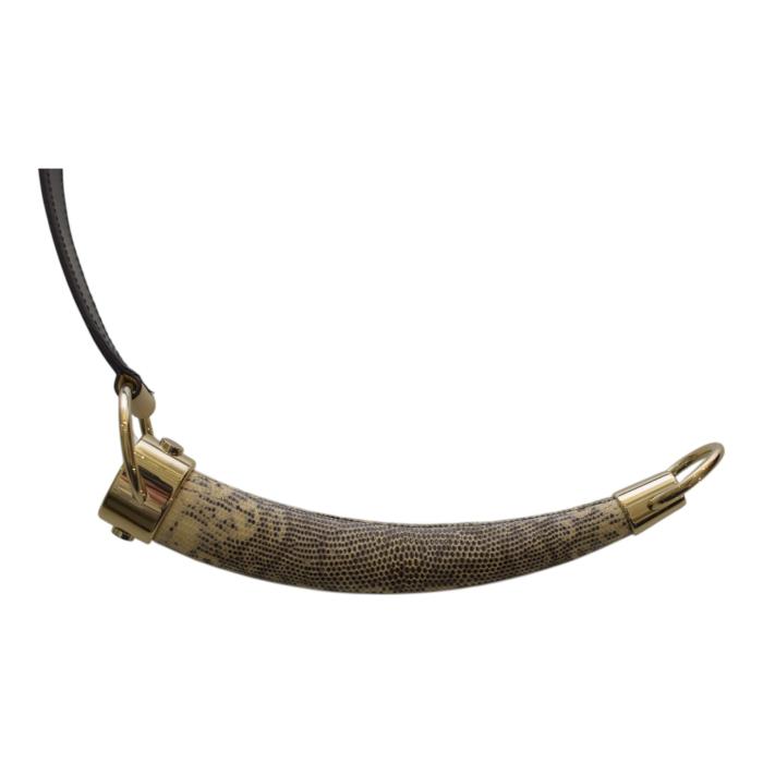 Yves Saint Laurent YSL Vintage Mombasa Horn Lizard Skin Belt in off white 95/38