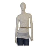 Yves Saint Laurent YSL Vintage Mombasa Horn Lizard Skin Belt in off white 95/38