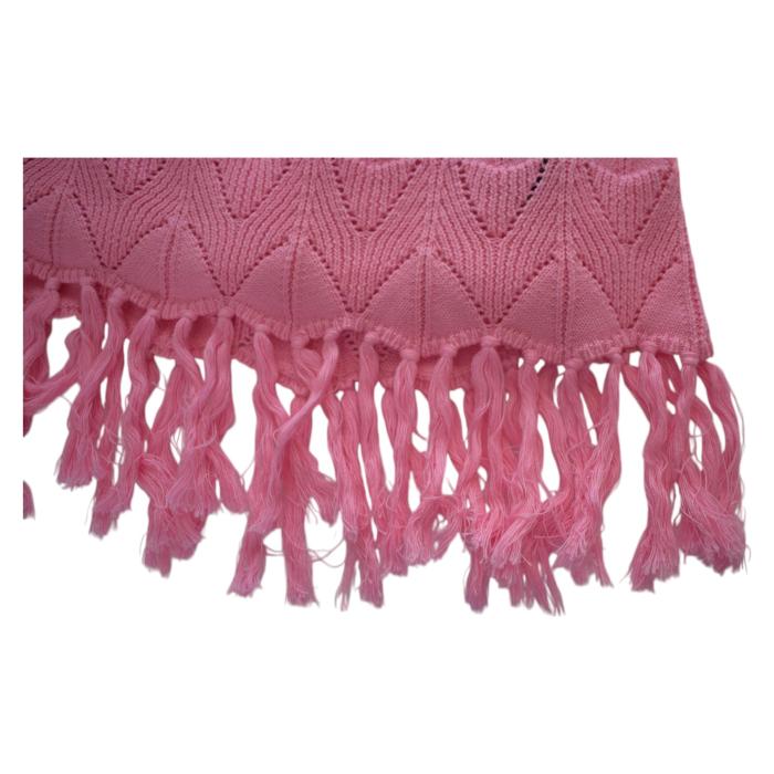 Dodo Bar Or - Pas Pour Toi Pink One Shoulder Long Dress & Fringes size 42