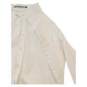 Issey Miyake White Cotton Pleats Button Down Shirt Long Top Size 3