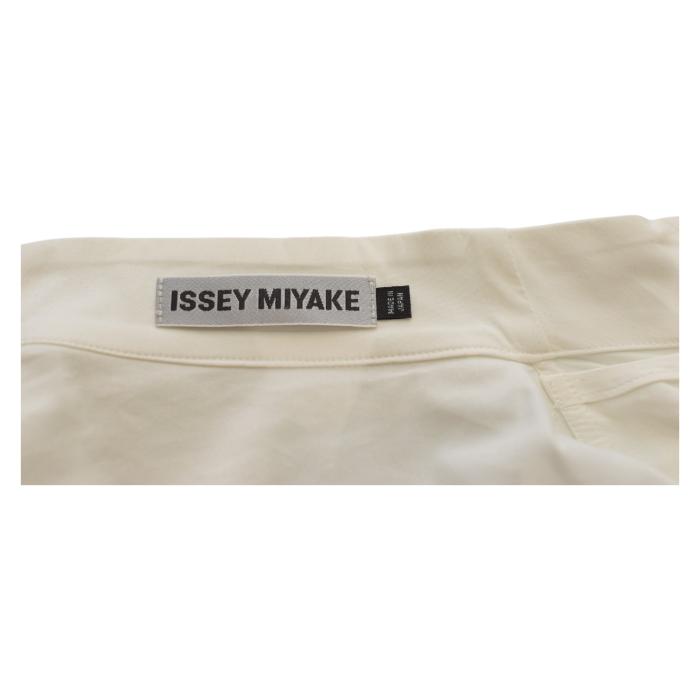 Issey Miyake White Cotton Pleats Button Down Shirt Long Top Size 3