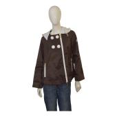 MONCLER Esterel Brown & White Giubbotto light raincoat jacket with hood size 3