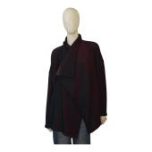 Issey Miyake Green Red Black Knit Single Button Cardigan Jacket size 2