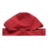 PRADA Red Midi Hooded Belted Rain Coat Jacket Cotton blend White stitch sz 44 