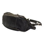 Prada Black Nappa Leather Double Front Flap Buckle Pockets Shoulder Bag