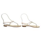 Casadei 8035 T-Strap Slingback Sandal Gold crocodile embossed leather size 8,5