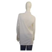 Issey Miyake White Cotton Pleats Button Down Shirt Long Top Size 3