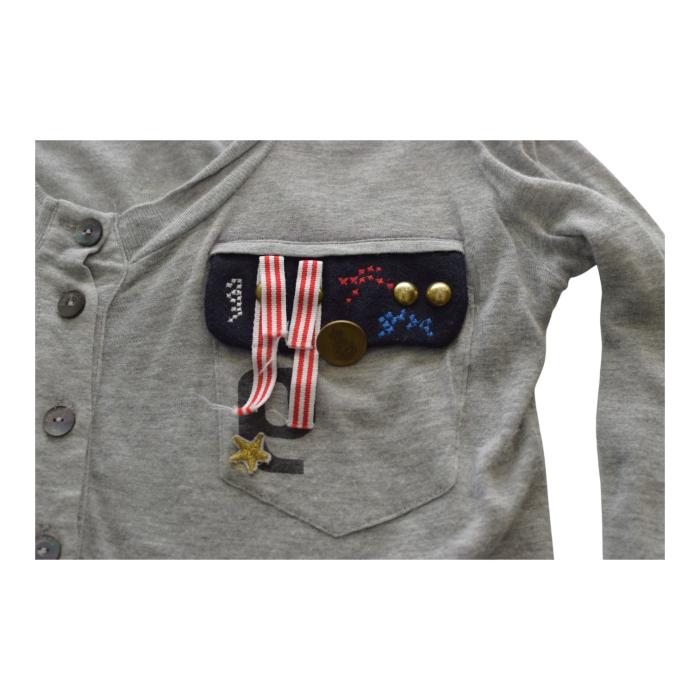 Galliano Gray Long Sleeve Viscose T- Shirt top w. Buttons size L
