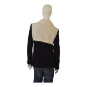 Costume National Black & Cream Wool Unhemmed Jacket Blazer size 42