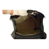 Roberta Gandolfi Black Patent Leather Beaded Top Handles Handbag Zipper Bag