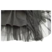 Twinset Black Tulle Tiered Ruffled Sheer Sleeves Maxi Evening Gown Dress size 40