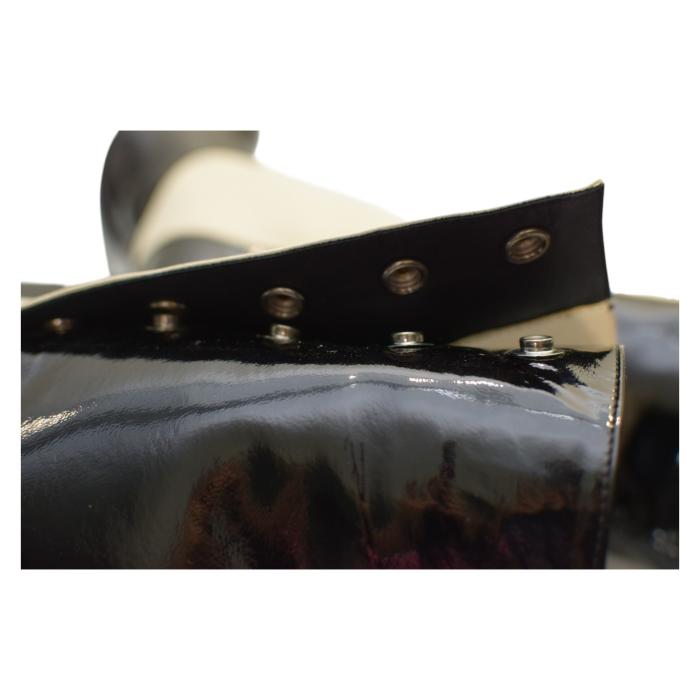 Chanel Black & White Monochrome Lambskin And Patent Leather Knee Boots Size 39.5 or 9.5 US