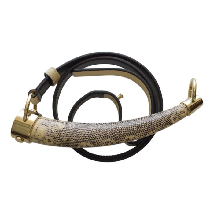 Yves Saint Laurent YSL Vintage Mombasa Horn Lizard Skin Belt in off white 95/38