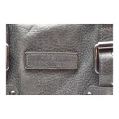Longchamp Kate Moss Gray Pebbled Leather Zipper Top Satchel bag Handbag