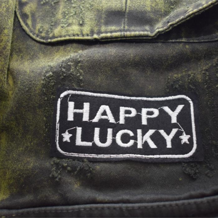 Ayios Athens Distressed Green Army Look Collared Jacket w. Patches