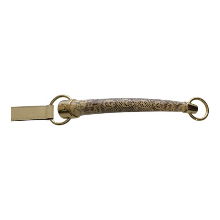 Yves Saint Laurent YSL Vintage Mombasa Horn Lizard Skin Belt in off white 95/38