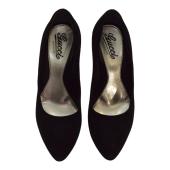 Gucci Black Suede Leather Almond Toe Classic Heel Platform Pumps size 39 US 9