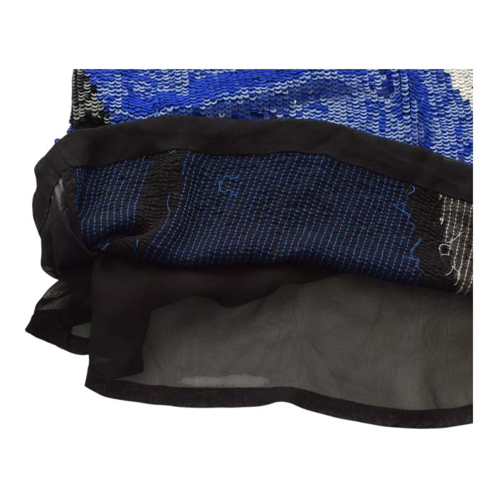 Nenette Sequined Black Blue Turquoise Viscose Sleeveless Tank Mini Dress size 42