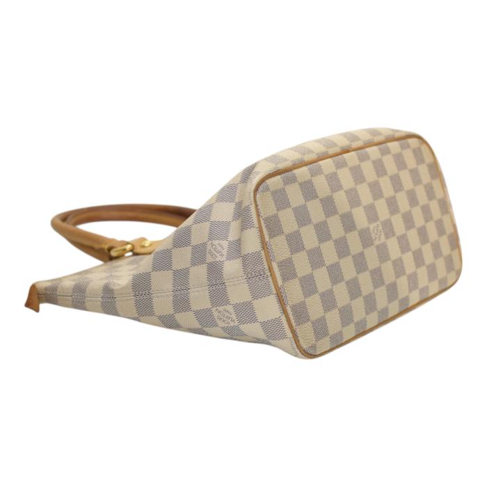 LOUIS VUITTON Damier Azur Canvas Saleya PM Tote Vintage Bag Vachetta leather