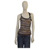 Missoni Multicolor Stripes Knit Fitted Cami Top Sleeveless Blouse size 44