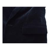 Saint Laurent Blue Black Velvet Velour Jacket & Pants Trousers Suit Set Fr 38