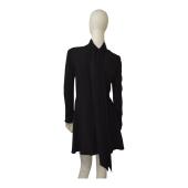 Saint Laurent Black Crepe Asymmetrical Mini Dress M Draped Tie-Neck Dress $3,195